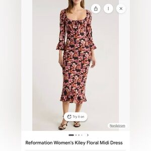 Reformation Kiley Dress, Pansy Floral Print, SZ 8, NWT